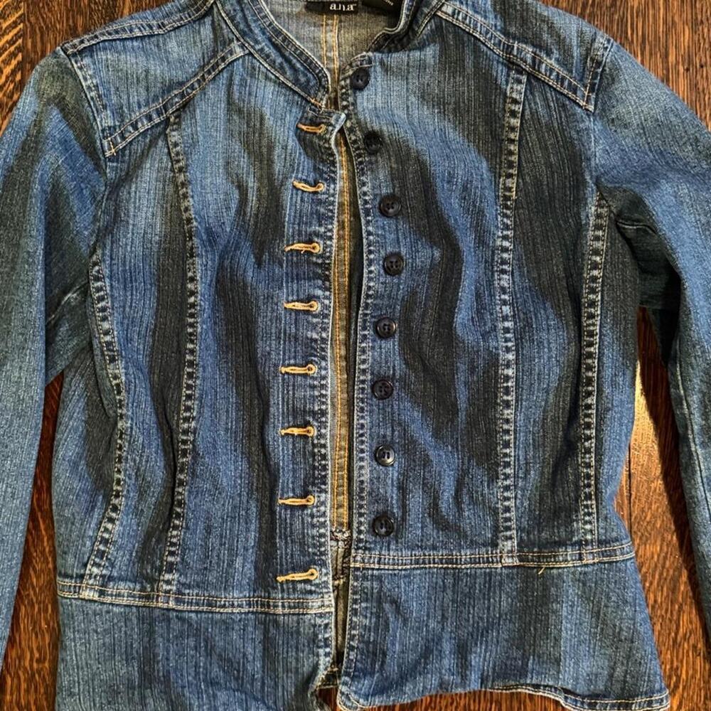 Vintage utilitarian military denim jacket